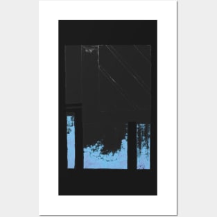 Abstract Blue and Black Cityscape Posters and Art